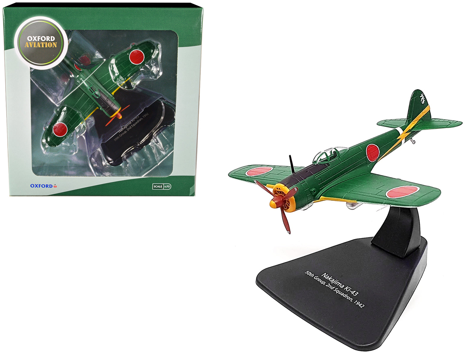 Nakajima Ki-43 Hayabusa Fighter Plane 50th Group 2nd Squadron (1942) "Oxford Aviation" Series 1/72 Diecast Model Airplane by Oxford Diecast-DiecastModeler.com