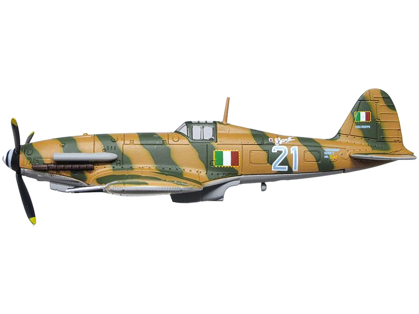 Fiat G55 Centauro Fighter Aircraft "1 Gruppo 3 Squadriglia MM.91147 Italy" (1944) Italian Air Force "Oxford Aviation" Series 1/72 Diecast Model Airplane by Oxford Diecast-DiecastModeler.com