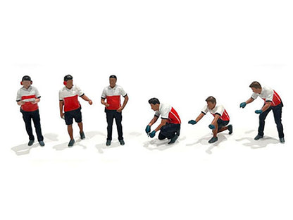 "Race Crew" 6 piece Diecast Figure Set (6 Figures) Limited Edition to 3600 pieces Worldwide for 1/64 Scale Models by American Diorama-DiecastModeler.com