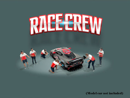 "Race Crew" 6 piece Diecast Figure Set (6 Figures) Limited Edition to 3600 pieces Worldwide for 1/64 Scale Models by American Diorama-DiecastModeler.com
