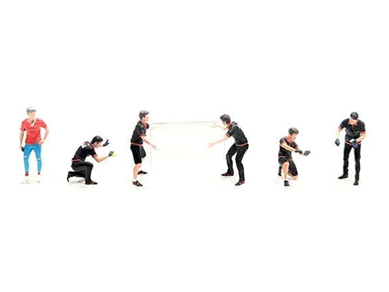 "Pro Wrap" 6 piece Diecast Figure Set (6 Figures) Limited Edition for 1/64 Scale Models by American Diorama-DiecastModeler.com