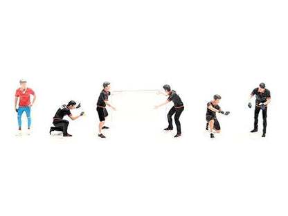 "Pro Wrap" 6 piece Diecast Figure Set (6 Figures) Limited Edition for 1/64 Scale Models by American Diorama-DiecastModeler.com