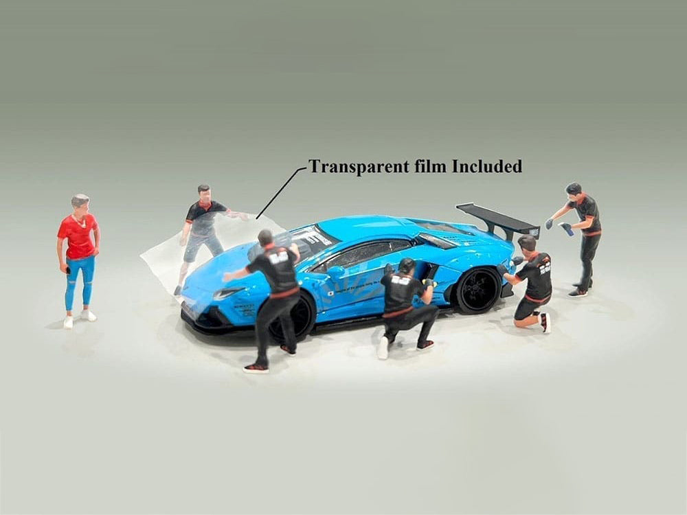 "Pro Wrap" 6 piece Diecast Figure Set (6 Figures) Limited Edition for 1/64 Scale Models by American Diorama-DiecastModeler.com