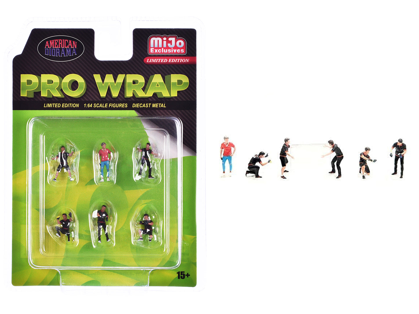 "Pro Wrap" 6 piece Diecast Figure Set (6 Figures) Limited Edition for 1/64 Scale Models by American Diorama-DiecastModeler.com