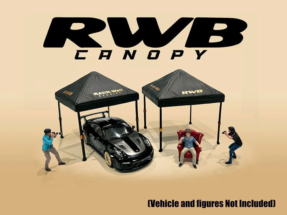 "RWB (RAUH-Welt BEGRIFF)" Canopy 2 Piece Set Black Limited Edition for 1/64 Scale Models by American Diorama-DiecastModeler.com