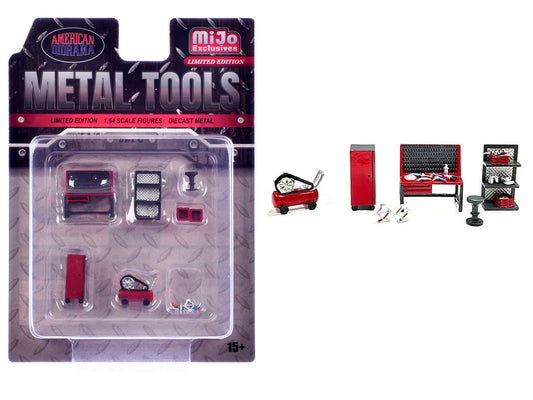 "Metal Tools" Set C of 7 Pieces Limited Edition 1/64 Scale Models by American Diorama