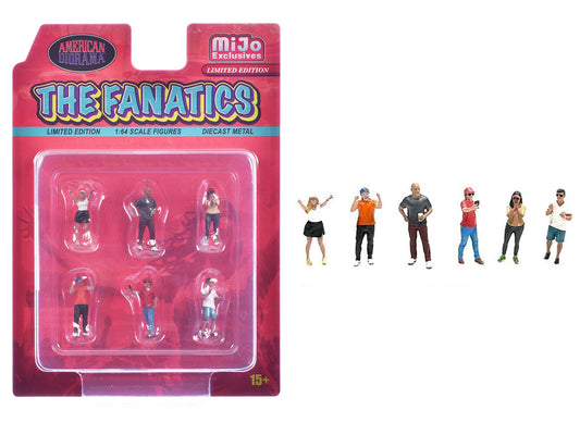 "The Fanatics" 6 piece Diecast Figure Set Limited Edition for 1/64 Scale Models by American Diorama-DiecastModeler.com
