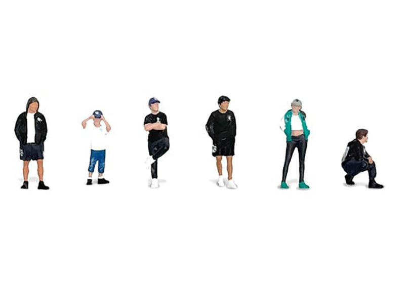 "Liberty Walk LB Nation" 6 piece Diecast Figure Set Limited Edition for 1/64 Scale Models by American Diorama