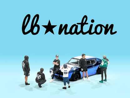 "Liberty Walk LB Nation" 6 piece Diecast Figure Set Limited Edition for 1/64 Scale Models by American Diorama