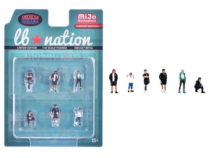 "Liberty Walk LB Nation" 6 piece Diecast Figure Set Limited Edition for 1/64 Scale Models by American Diorama-DiecastModeler.com