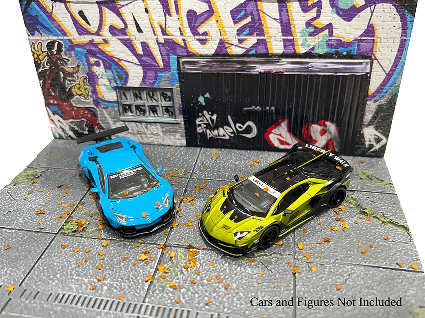 "American Diorama X INK BMBRS - LA Graffiti" Street Art Diorama for 1/64 Scale Models by American Diorama-DiecastModeler.com