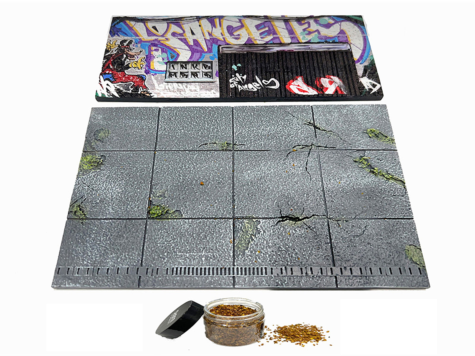 "American Diorama X INK BMBRS - LA Graffiti" Street Art Diorama for 1/64 Scale Models by American Diorama-DiecastModeler.com