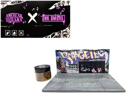 "American Diorama X INK BMBRS - LA Graffiti" Street Art Diorama for 1/64 Scale Models by American Diorama-DiecastModeler.com