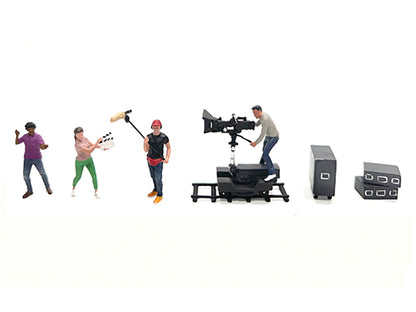 "Behind The Scenes #2" 7 piece (4 People 3 Accessories) Diecast Figures Set 1/64 Scale Models by American Diorama-DiecastModeler.com