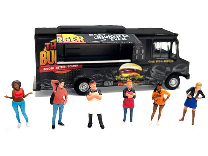 "Foodies" 6 piece Diecast Figure Set (6 Figures) Limited Edition for 1/64 Scale Models by American Diorama-DiecastModeler.com