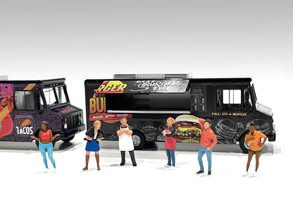 Food Truck "The Burger Truck" Black with Graphics 1/64 Diecast Model by American Diorama