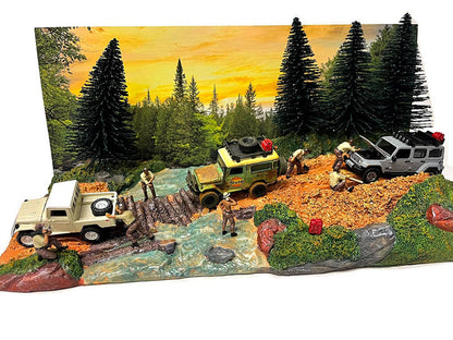 "Overland Off-Road" Diorama with Forest Background for 1/64 Scale Models by American Diorama-DiecastModeler.com