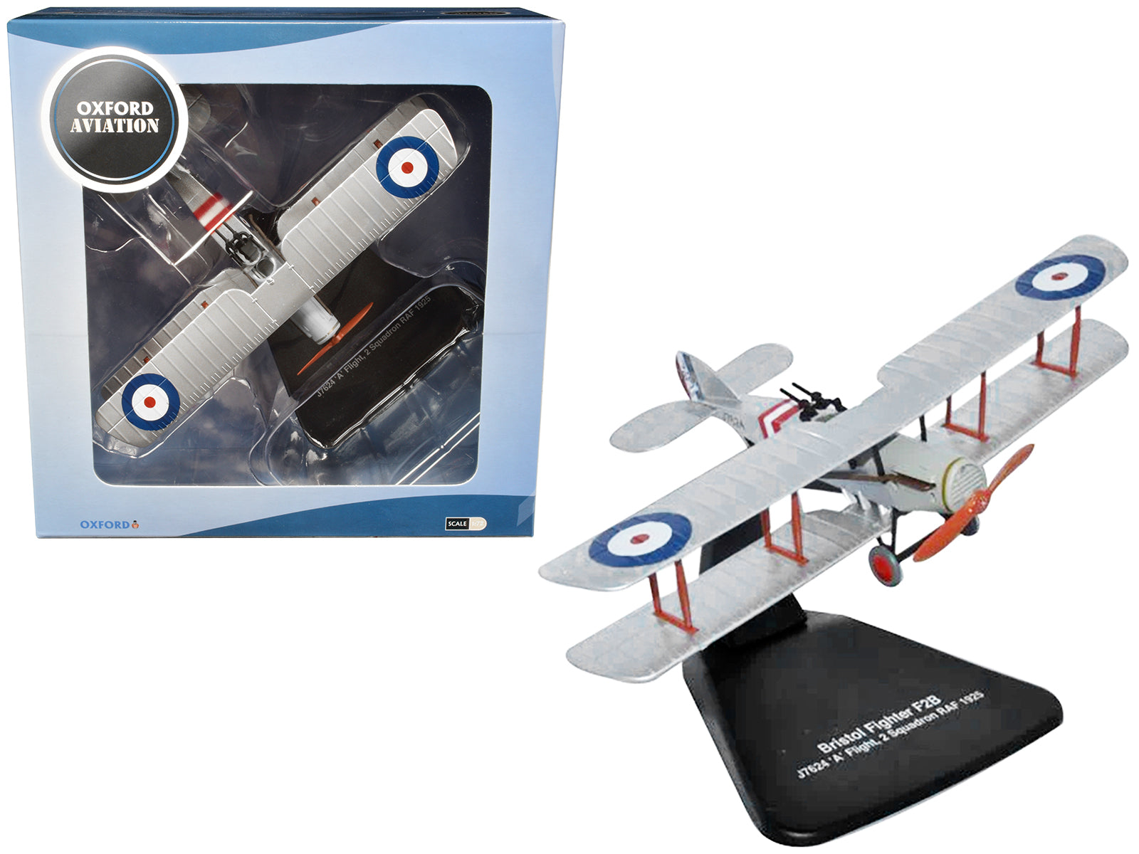 Bristol F2B Fighter Plane "J7624 'A' Flight 2 Squadron RAF" (1925) "Oxford Aviation" Series 1/72 Diecast Model Airplane by Oxford Diecast-DiecastModeler.com