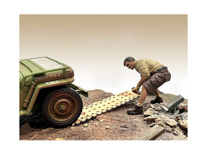 "4X4 Mechanic" Figure 2 with Board Accessory for 1/18 Scale Models by American Diorama-DiecastModeler.com