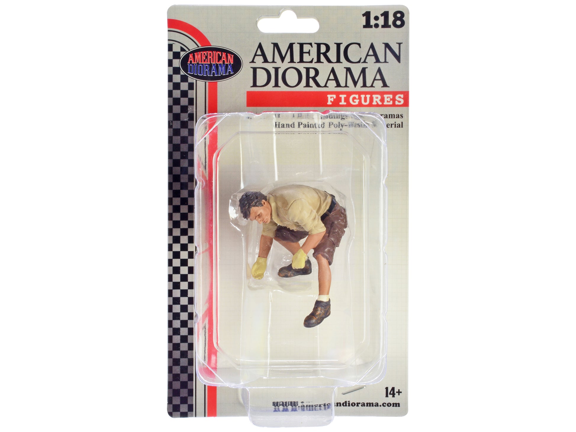 "4X4 Mechanic" Figure 2 with Board Accessory for 1/18 Scale Models by American Diorama-DiecastModeler.com