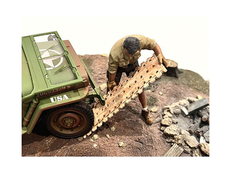 "4X4 Mechanic" Figure 8 with Board Accessory for 1/18 Scale Models by American Diorama-DiecastModeler.com