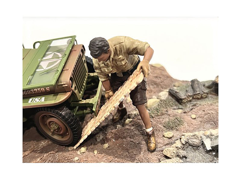 "4X4 Mechanic" Figure 8 with Board Accessory for 1/18 Scale Models by American Diorama-DiecastModeler.com