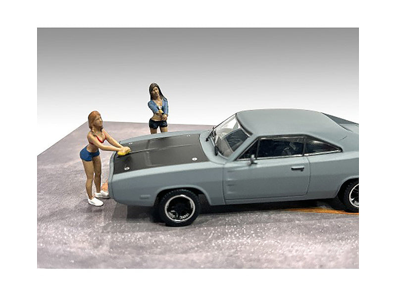 "Car Wash Girls" Set 2 Jessica and Jennifer 2 Piece Figure Set for 1/43 Scale Models by American Diorama-DiecastModeler.com
