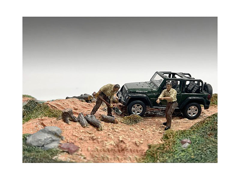 "4X4 Mechanics" 2 Piece Diecast Figure Set 2 for 1/43 Scale Models by American Diorama-DiecastModeler.com