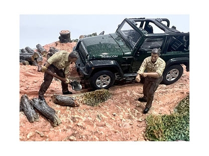 "4X4 Mechanics" 2 Piece Diecast Figure Set 2 for 1/43 Scale Models by American Diorama-DiecastModeler.com