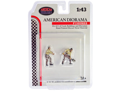 "4X4 Mechanics" 2 Piece Diecast Figure Set 2 for 1/43 Scale Models by American Diorama-DiecastModeler.com