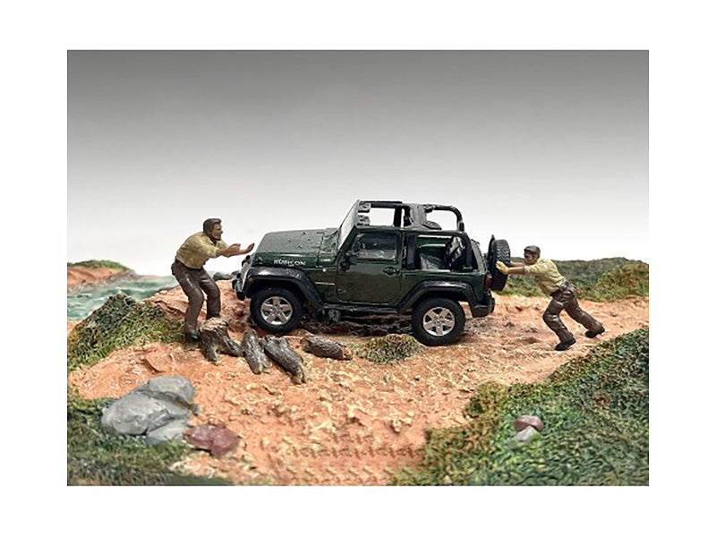 "4X4 Mechanics" 2 Piece Diecast Figure Set 3 for 1/43 Scale Models by American Diorama-DiecastModeler.com