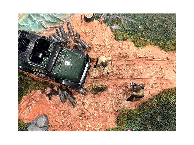 "4X4 Mechanics" 2 Piece Diecast Figure Set 4 for 1/43 Scale Models by American Diorama-DiecastModeler.com