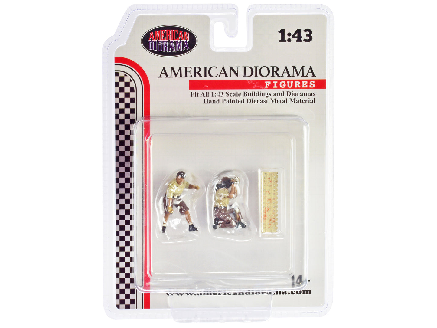 "4X4 Mechanics" 2 Piece Diecast Figure Set 4 for 1/43 Scale Models by American Diorama-DiecastModeler.com