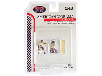 "4X4 Mechanics" 2 Piece Diecast Figure Set 4 for 1/43 Scale Models by American Diorama-DiecastModeler.com