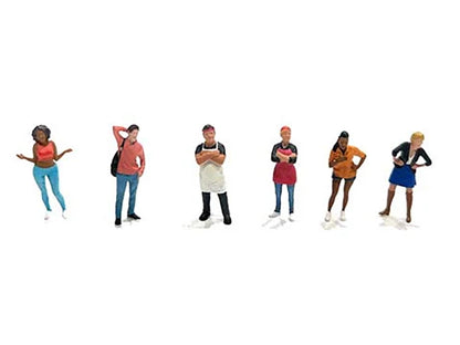 "Foodies" 6 piece Diecast Figure Set (6 Figures) Limited Edition for 1/64 Scale Models by American Diorama-DiecastModeler.com