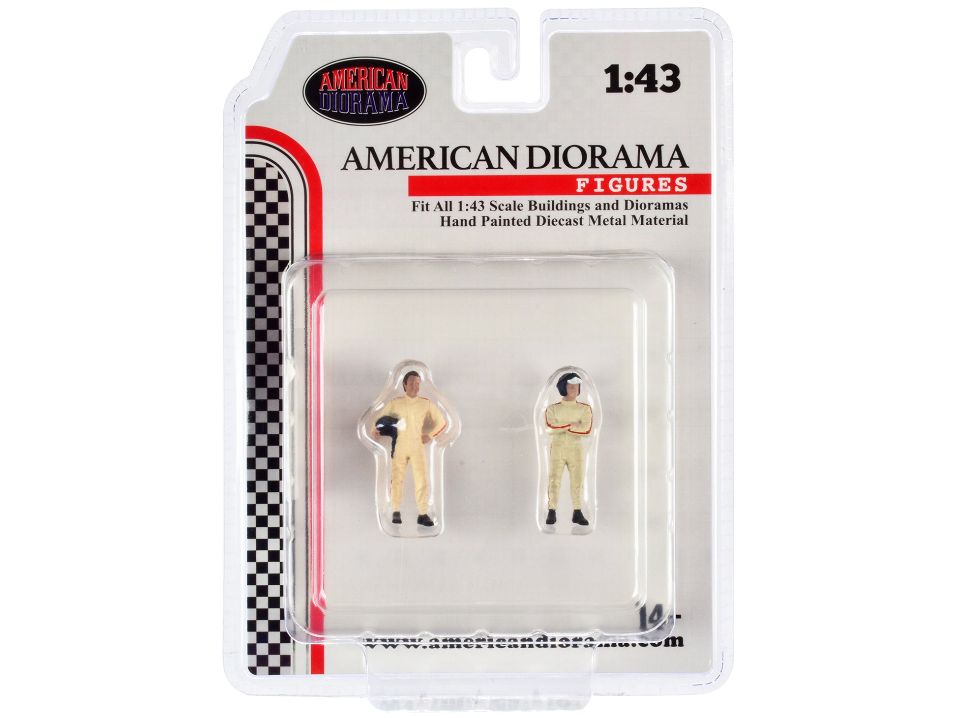 "Racing Legends" 60's Set of 2 Diecast Figures for 1/43 Scale Models by American Diorama-DiecastModeler.com