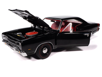 1969 Dodge Coronet Super Bee "Muscle Car & Corvette Nationals" (MCACN) Black with Red Interior "American Muscle" Series 1/18 Diecast Model Car by Auto World-DiecastModeler.com