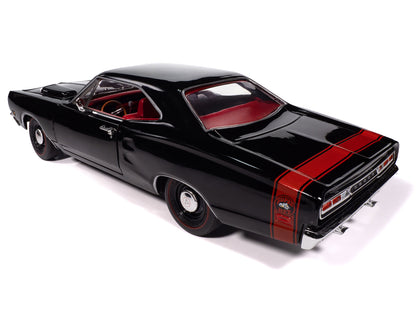 1969 Dodge Coronet Super Bee "Muscle Car & Corvette Nationals" (MCACN) Black with Red Interior "American Muscle" Series 1/18 Diecast Model Car by Auto World