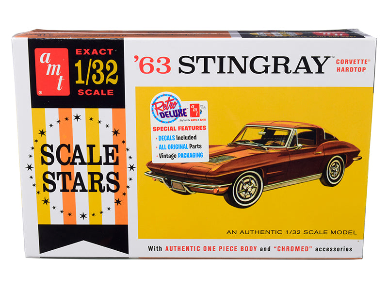 Skill 2 Model Kit 1963 Chevrolet Corvette Stingray Hardtop "Scale Stars" 1/32 Scale Model by AMT