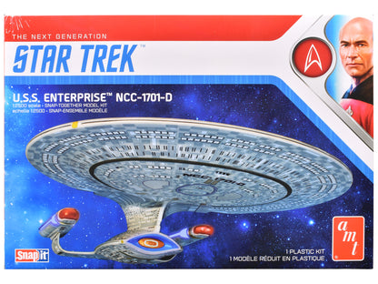 Skill 2 Model Kit U.S.S. Enterprise NCC-1701-D Space Ship "Star Trek: The Next Generation" (1987) TV Series 1/2500 Scale Model by AMT-DiecastModeler.com