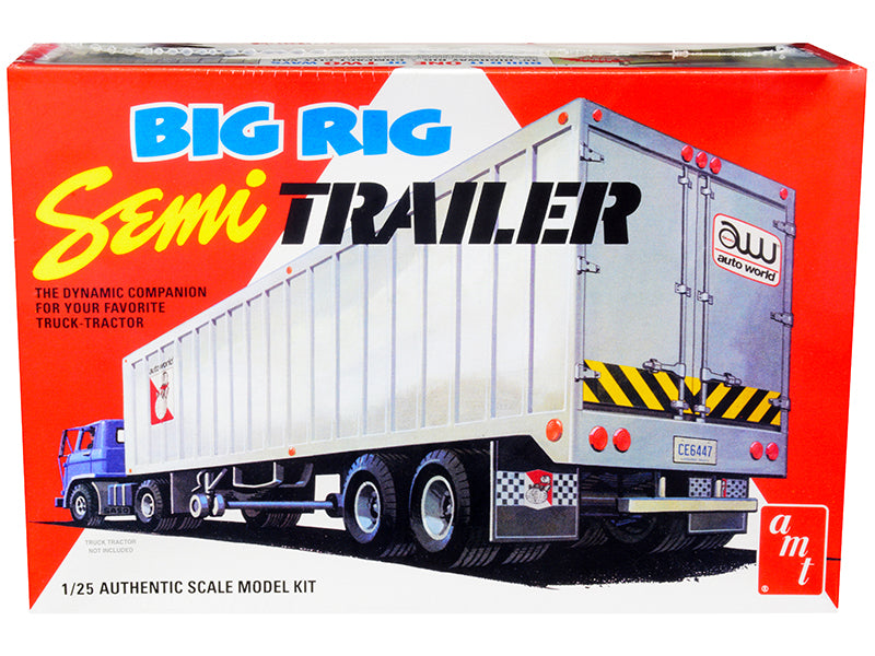 Skill 3 Model Kit Big Rig Semi Trailer with 2 Pallets 2-In-1 Kit 1/25 Scale Model by AMT-DiecastModeler.com