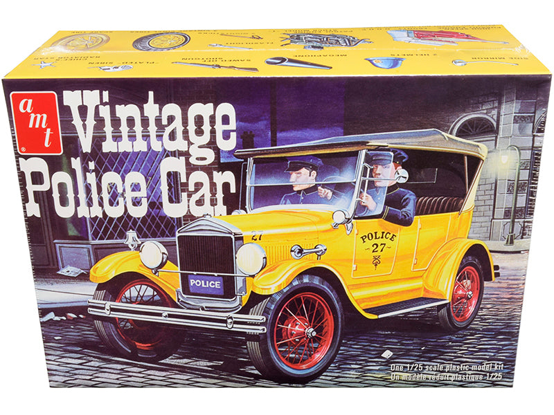 Skill 2 Model Kit 1927 Ford T Vintage Police Car 1/25 Scale Model by AMT-DiecastModeler.com