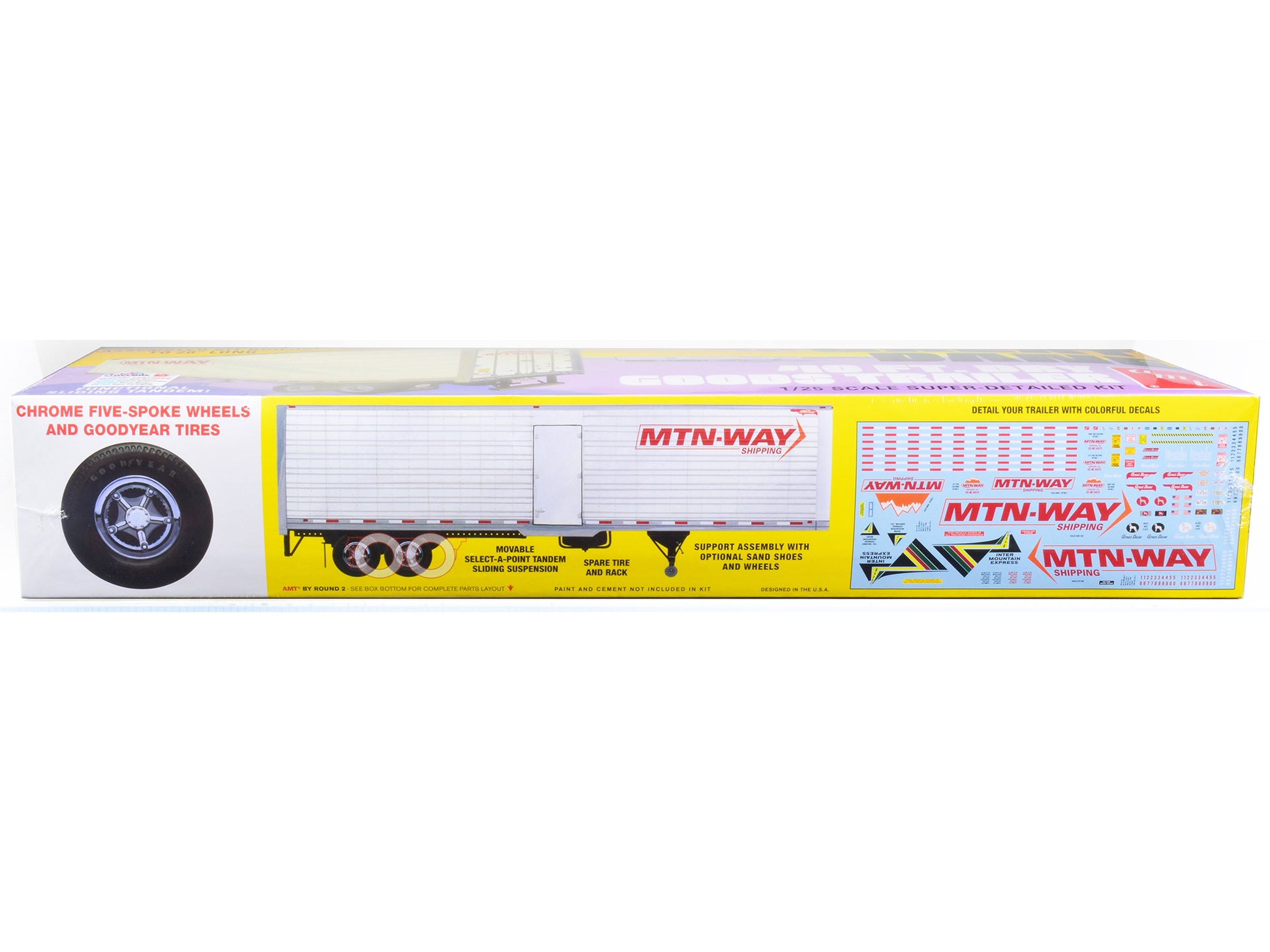 Skill 3 Model Kit Great Dane 40 Ft. Dry Goods Trailer 1/25 Scale Model by AMT-DiecastModeler.com
