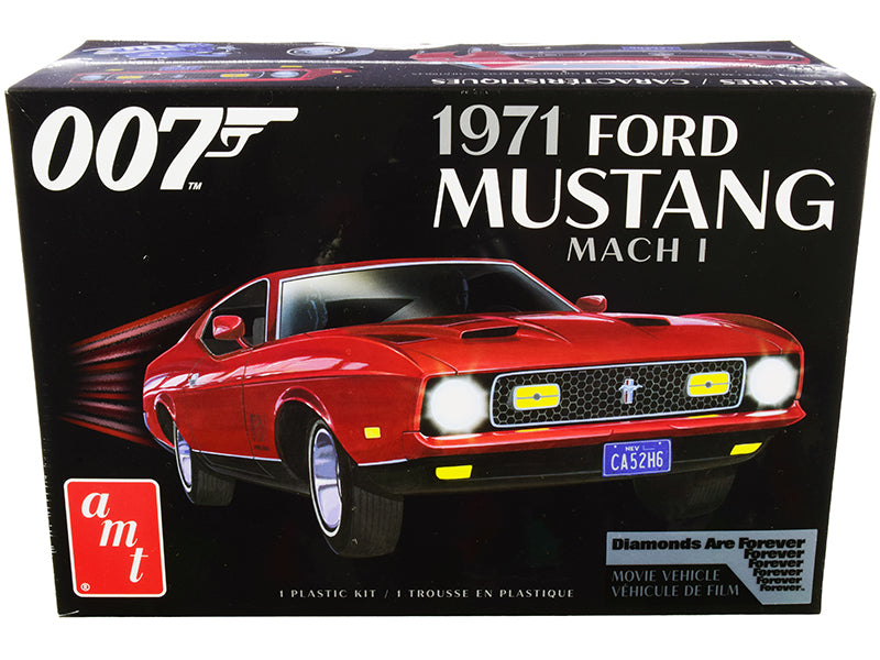 Skill 2 Model Kit 1971 Ford Mustang Mach 1 (James Bond 007) "Diamonds are Forever" (1971) Movie 1/25 Scale Model by AMT-DiecastModeler.com