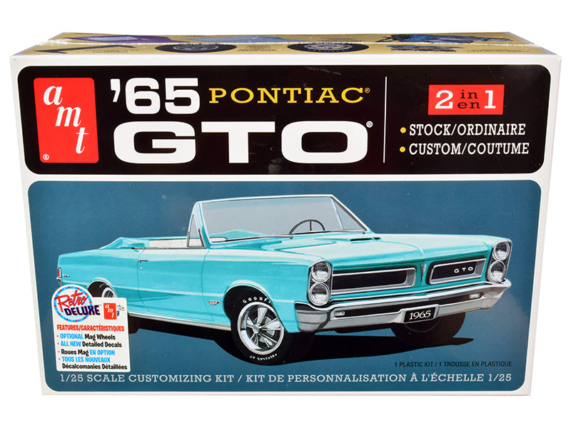 Skill 2 Model Kit 1965 Pontiac GTO 2-in-1 Kit 1/25 Scale Model by AMT-DiecastModeler.com