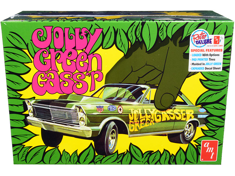 Skill 2 Model Kit 1965 Ford Galaxie "Jolly Green Gasser" 3-in-1 Kit 1/25 Scale Model by AMT-DiecastModeler.com