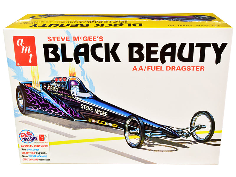 Skill 2 Model Kit Steve McGee's Black Beauty Wedge AA/Fuel Dragster 1/25 Scale Model by AMT-DiecastModeler.com