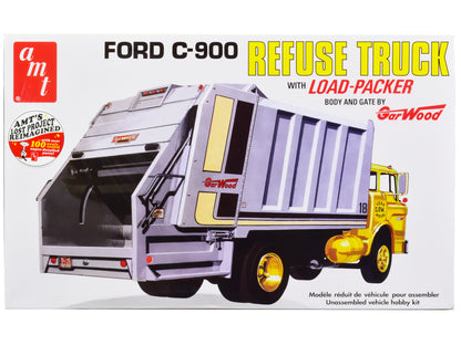 Skill 3 Model Kit Ford C-900 GarWood Refuse Garbage Truck with Load-Packer 1/25 Scale Model by AMT-DiecastModeler.com