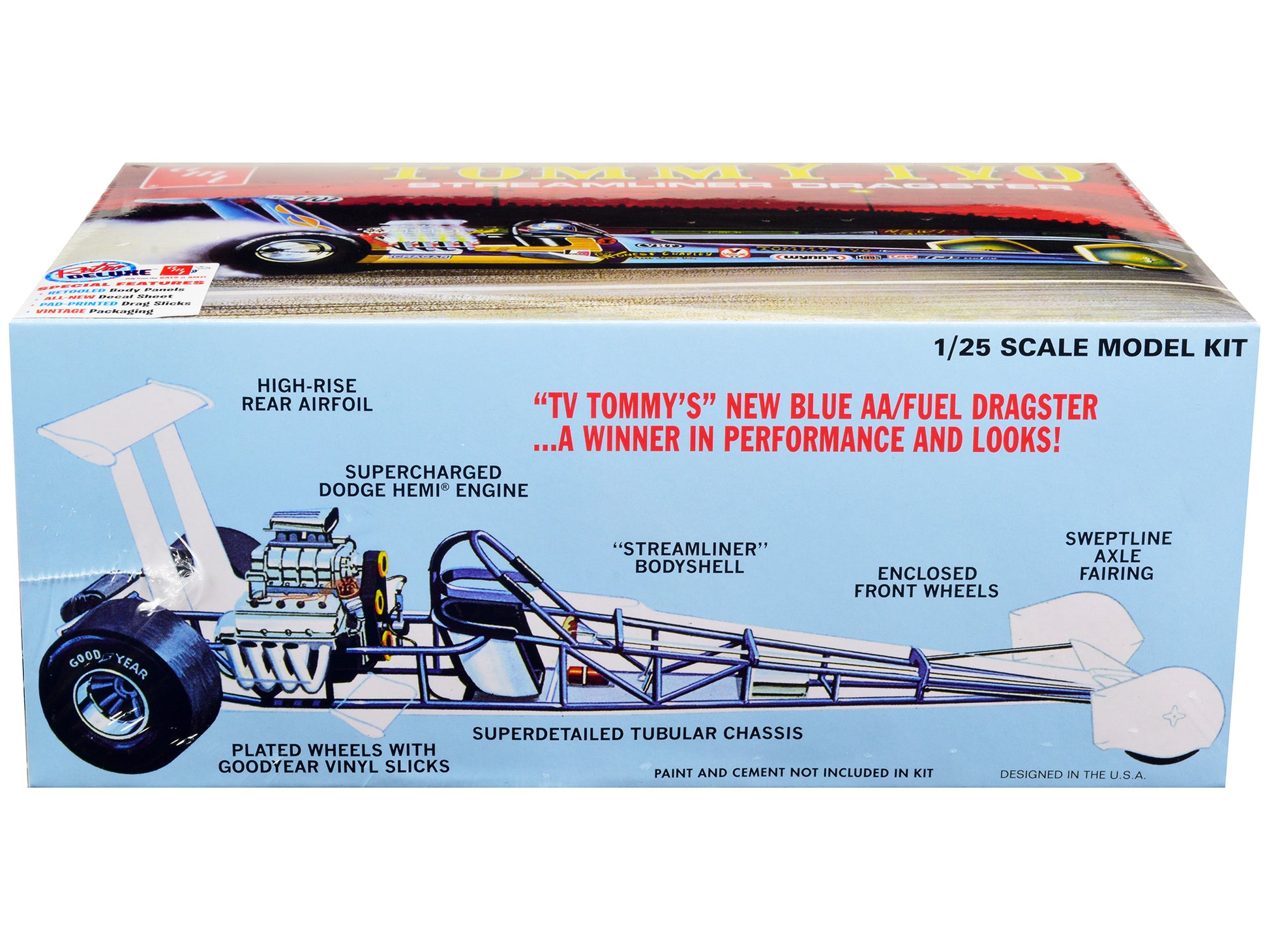 Skill 2 Model Kit Tommy Ivo Streamliner Dragster 1/25 Scale Model by AMT-DiecastModeler.com