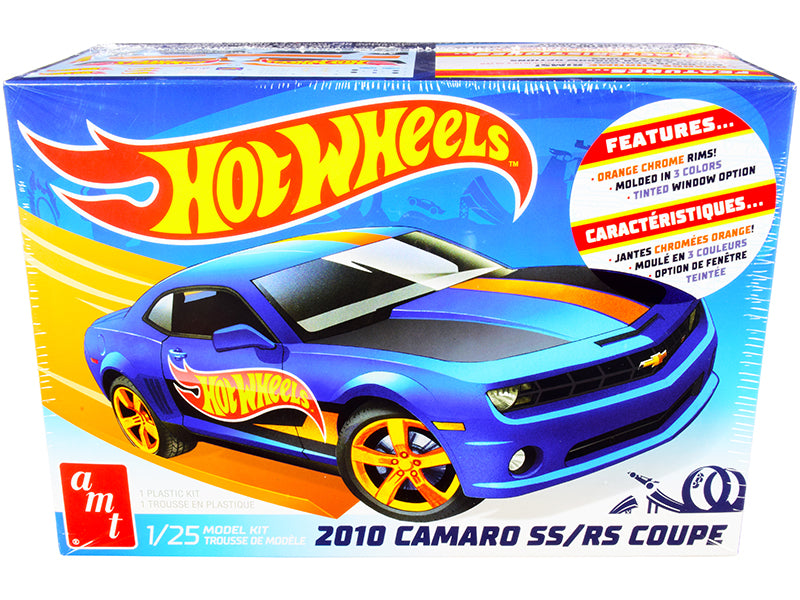 Skill 2 Model Kit 2010 Chevrolet Camaro SS/RS Coupe "Hot Wheels" 1/25 Scale Model by AMT-DiecastModeler.com